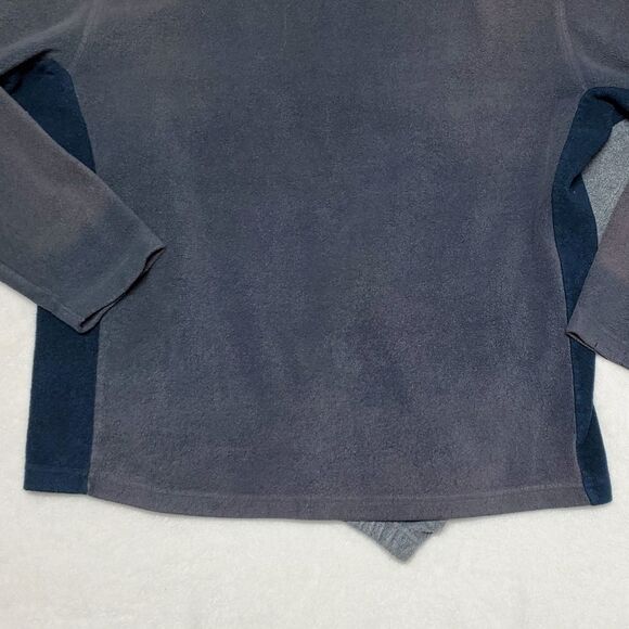 VINTAGE Old Navy Quarter-Zip Gray Striped Fleece Sweater Cropped Joggers Set Med - Picture 10 of 16